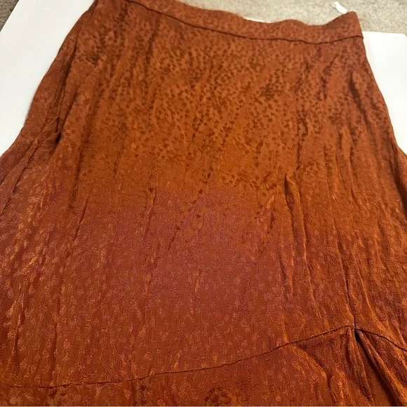 Madewell Rust Burnt Orange Jacquard Maxi Skirt Women’s Size 4 High Waist Long - Picture 12 of 14